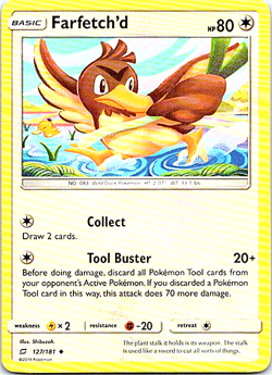 Farfetch'd 127/181 Pokemon Sun & Moon Team Up Regular Light Play - Image 1