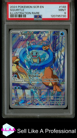 SQUIRTLE ILLUSTRATION RARE POKEMON SCR EN-STELLAR CROWN 2024 148 PSA 9 - Image 1