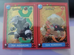 Aggron Torkoal Sticker Gold Star Foil Pokedex Flash Editorial Pokemon - Image 1