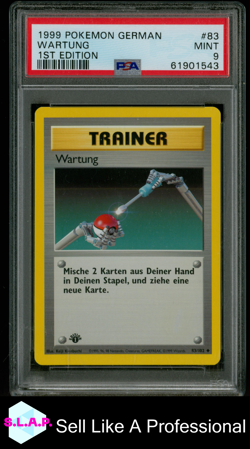 WARTUNG 1ST EDITION POKEMON GERMAN 1999 83 PSA 9 - Image 1