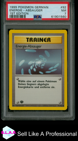 ENERGIE-ABSAUGER 1ST EDITION POKEMON GERMAN 1999 92 PSA 7 - Image 1