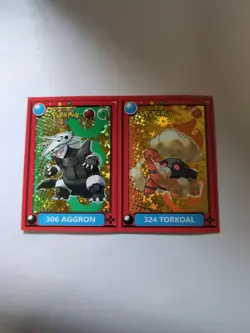 Aggron Torkoal Sticker Gold Star Foil Pokedex Flash Editorial Pokemon - Image 2