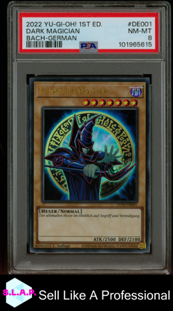 DARK MAGICIAN BACH-GERMAN YU-GI-OH! BACH-BATTLE OF CHAOS 2022 DE001 PSA 8 - Image 1