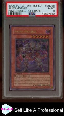 ALIEN MOTHER YU-GI-OH! HOLO POWER OF THE DUELIST EN028 2006 EN PSA 9 - Image 1