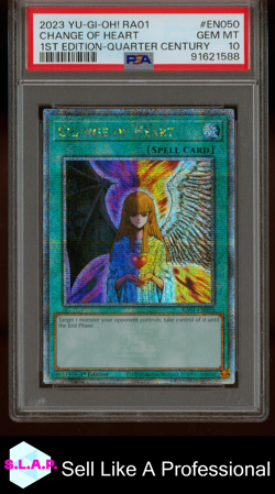 CHANGE OF HEART YU-GI-OH! HOLO 25TH ANNI RARITY COLLECTION EN050 2023 EN PSA 10 - Image 1