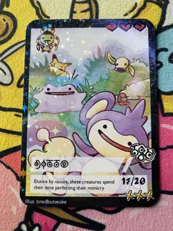 Pokemon Parody Cards by Tiredbutwoke, v3 / Set 3 - Ditto Holographic Card - Image 1