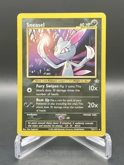 Sneasel 25/111 Neo Genesis (2000) Rare Non-Holo Vintage Card Pokemon TCG MP - Image 1