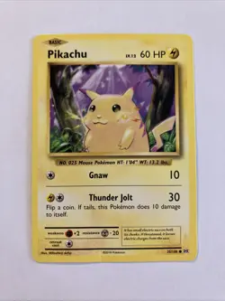 Pokemon Pikachu Card Basic 60 HP Thunder Jolt - Image 1