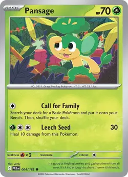 Pansage 004/182 | Paradox Rift | Common Non Holo | NM Pokemon Card - Image 1