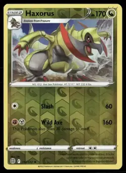 2022 Brilliant Stars Set Pokemon Card 112 Haxorus Reverse Foil NM - Image 1