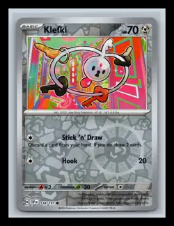 Klefki Reverse Holo NM #128/191 SV08: Surging Sparks Pokemon Card - Image 1