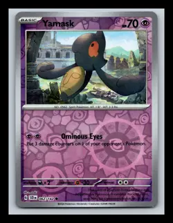 Yamask Reverse Holo NM #062/142 SV07: Stellar Crown Pokemon Card - Image 1