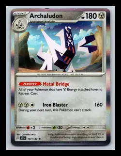 Archaludon Holo Rare #107/142 SV07: Stellar Crown Pokemon Card - Image 1