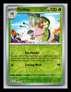 Vivillon Reverse Holo NM #007/191 SV08: Surging Sparks Pokemon Card - Image 1