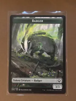 Badger Token (015/026) Dominaria United DMC MTG Magic NM ENGLISH GREEN - Image 1