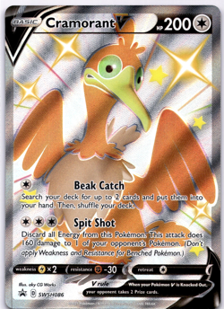Pokemon TCG Cramorant V SWSH086 Black Star Promo Shiny Vault Holo Rare Near Mint - Image 1