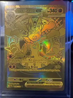 Mega Lucario EX 188/132 Hyper Rare Gold Card Mega Evolutions Pokemon TCG NM - Image 1
