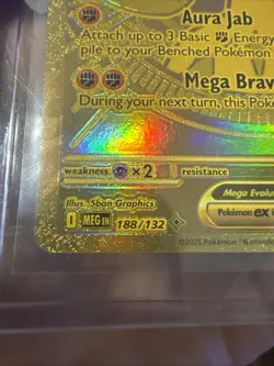 Mega Lucario EX 188/132 Hyper Rare Gold Card Mega Evolutions Pokemon TCG NM - Image 4