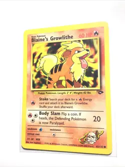 BLAINE'S GROWLITHE - 62/132 - Gym Challenge - Pokemon Card - NM - Image 1