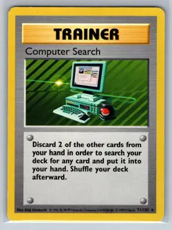 Computer Search 71/102 Base Set Shadowless Rare Pokemon Card - Image 1