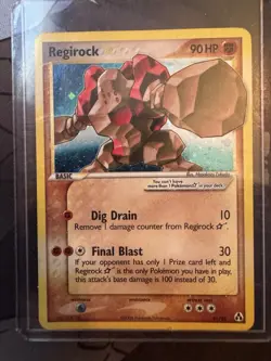 Pokemon Regirock TCG Shiny Gold Star Holo Card 91/92 2006 LP - Image 1