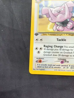Pokemon Cards: Neo Genesis 1st Edition Uncommon: Granbull 37/111 - Image 5