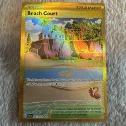 Pokemon TCG 263/182 Beach Court Paradox Rift Gold Secret Rare Card mint pack fr - Image 3