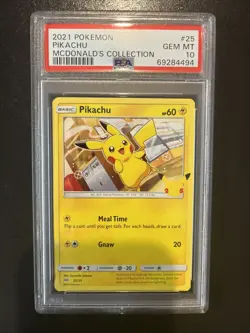 PSA 10 - Pikachu 25/25 Pokemon Card McDonald's 25th Anniversary - Non Holo - Image 1