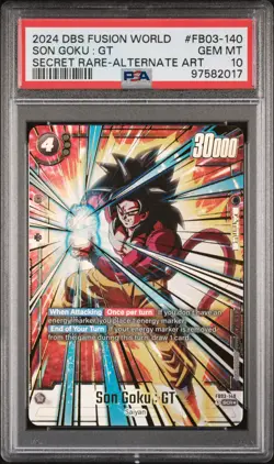 2024 DRAGON BALL SUPER CARD GAME FUSION WORLD RAGING ROAR SON GOKU : GT PSA 10 - Image 1