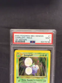 Pokemon Cards: Neo Genesis 1st Edition Rare Holo: Jumpluff 7/111 PSA 9 - Image 3