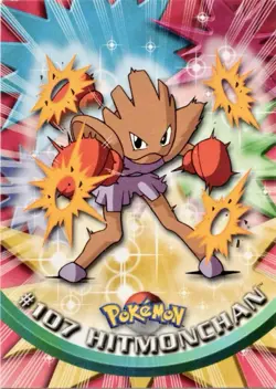 Hitmonchan #107 - Topps BLUE LOGO - TV Series Pokemon Card - NON-HOLO NM/LP - Image 1