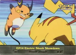 EP14 Electric Shock Showdown - Topps Blue Logo - TV Series Pokemon Card - LP - Image 1