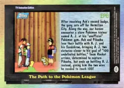 '00 Topps Blue Logo TV Animation Card EP8 The Path To The Pokemon League LP - Image 2