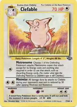 Clefable - 17/64 - Pokemon Jungle Unlimited Rare Card WOTC LP - Image 1