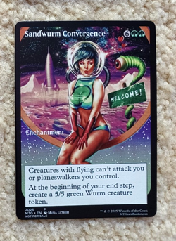 SANDWURM CONVERGENCE : altered-art card for use with MTG : w- sexy space babe! - Image 1