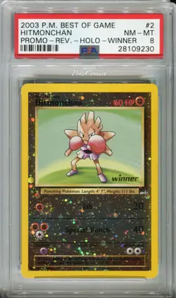 PSA 8 Pokemon Hitmonchan WINNER Best of Game Reverse Holo Promo Card #2 WOTC - Image 1