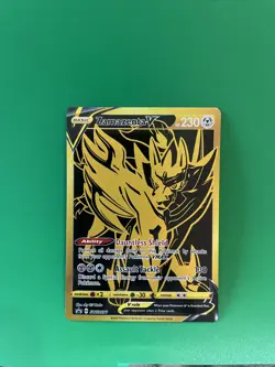 Zamazenta V SWSH077 Black Star Promo Black Gold Full Art Holo Pokemon Card - Image 1