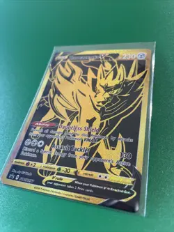 Zamazenta V SWSH077 Black Star Promo Black Gold Full Art Holo Pokemon Card - Image 3