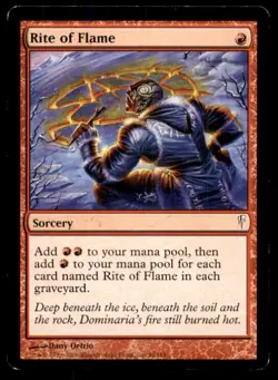 MTG Rite of Flame LP Light Play Coldsnap [3251] - Image 1