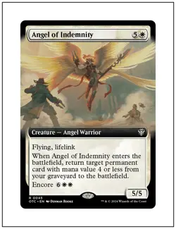 1x Angel of Indemnity, Outlaws of Thunder Junction, Extended Art, Magic MTG NM - Image 1