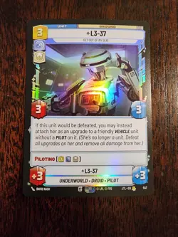 L3-37 Get Out Of My Seat 547 Foil Jump To Lightspeed JTL Star Wars Unlimited SWU - Image 1