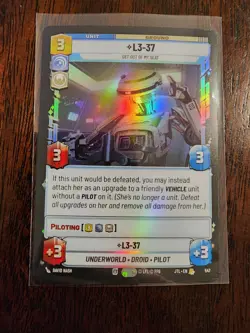 L3-37 Get Out Of My Seat 547 Foil Jump To Lightspeed JTL Star Wars Unlimited SWU - Image 3
