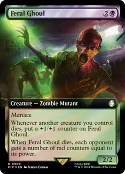 MTG FOIL Feral Ghoul Extended Art Surge Foil - Fallout Commander #909 - Image 1
