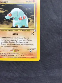 Pokemon Cards: Neo Genesis 1st Edition Uncommon: Phanpy 43/111 - Image 4