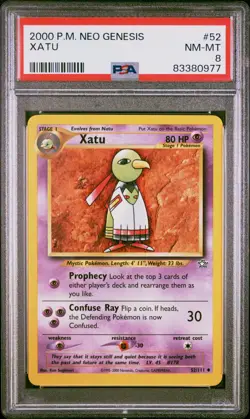 2000 POKEMON NEO GENESIS #52 XATU PSA 8 - Image 1