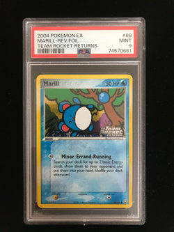 Pokemon Marill reverse foil holo PSA 9 MINT 68/109 EX Team Rocket Returns 2004 - Image 1