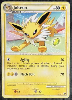 Jolteon 28/90 Pokemon English HeartGold & SoulSilver Undaunted 2010 - Image 1