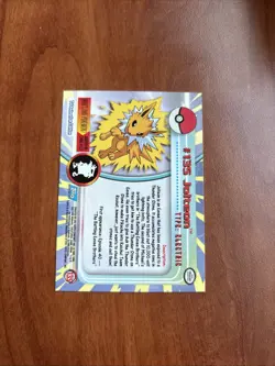 2000 Topps Pokemon TV Animation Edition Series 3 Silver Foil Jolteon #135 - Image 2