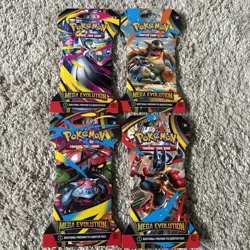 4x Pokemon TCG Mega Evolution Base Set Sleeved Packs BRAND NEW Art Set - Image 1