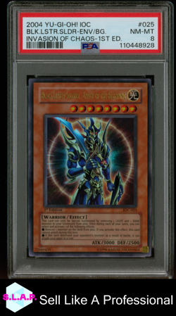 BLK.LSTR.SLDR-ENV/BG. INVASION OF CHAOS-1ST ED. YU-GI-OH! IOC 2004 025 PSA 8 - Image 1